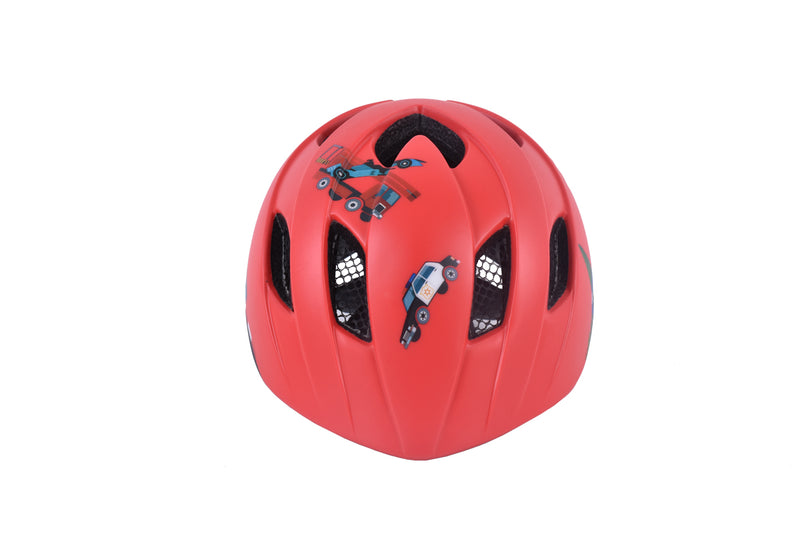 Safety Labs Dino Light Cars Inmold Kids Helmet in Red (48-53cm)