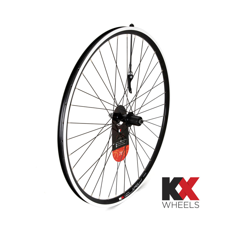 KX MTB 29" 29er Doublewall Q/R Cassette Wheel Rim Brake in Black (Rear)