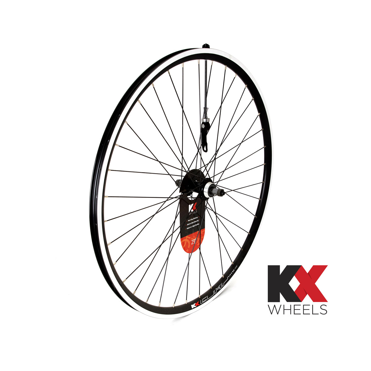 KX MTB 29" 29er Doublewall Q/R Screw On Wheel Rim Brake in Black (Rear)