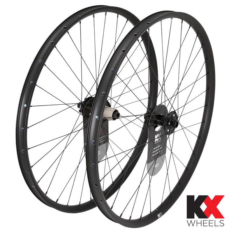 KX Pro 27.5" MTB Disc Tubeless Thru Axle Wheels in Black