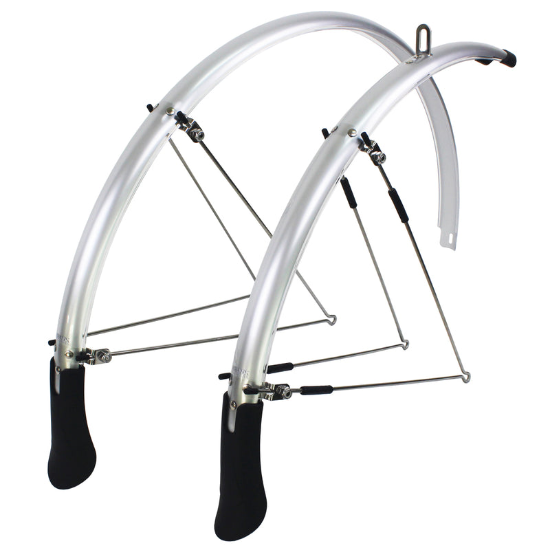 KranX FendR Pre-Assembled Full Length Mudguard in Silver 35mm