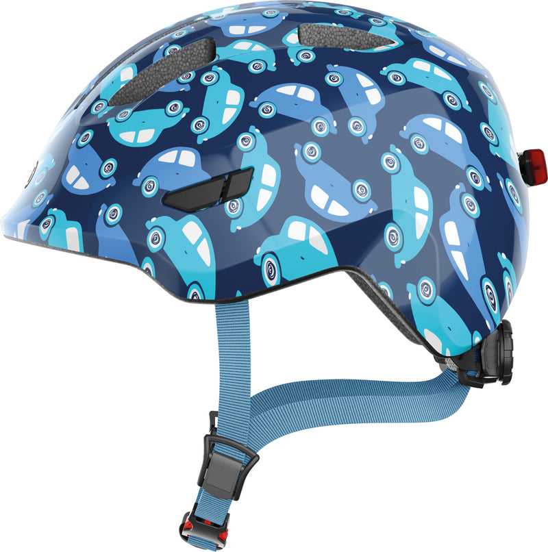 ABUS Smiley 3.0 LED Kids Leisure Helmet in Blue Car