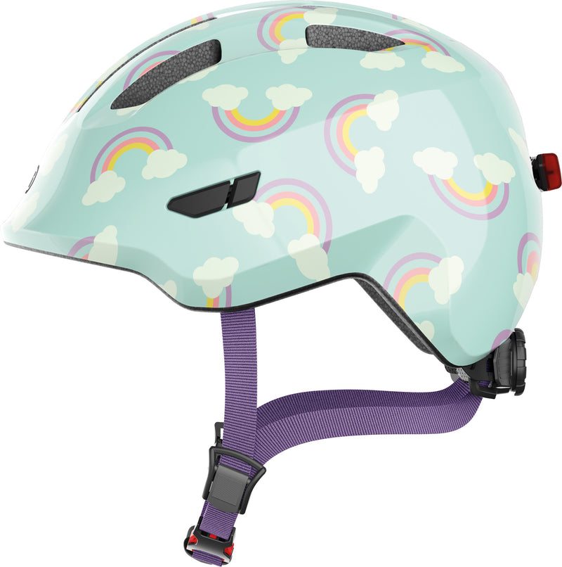 ABUS Smiley 3.0 LED Kids Leisure Helmet in Blue Rainbow