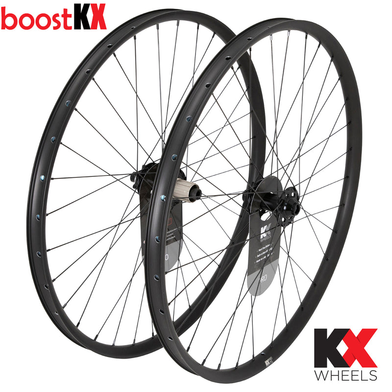 KX Pro 27.5" MTB Disc Tubeless Thru Axle Boost Wheels in Black