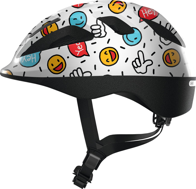 ABUS Smooty 2.0 Kids Leisure Helmet in White Smiley