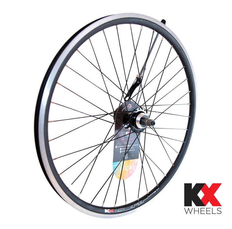 KX Junior 24" Doublewall Q/R Axle Screw-On Wheel Disc / Rim Brake in Black (Rear)