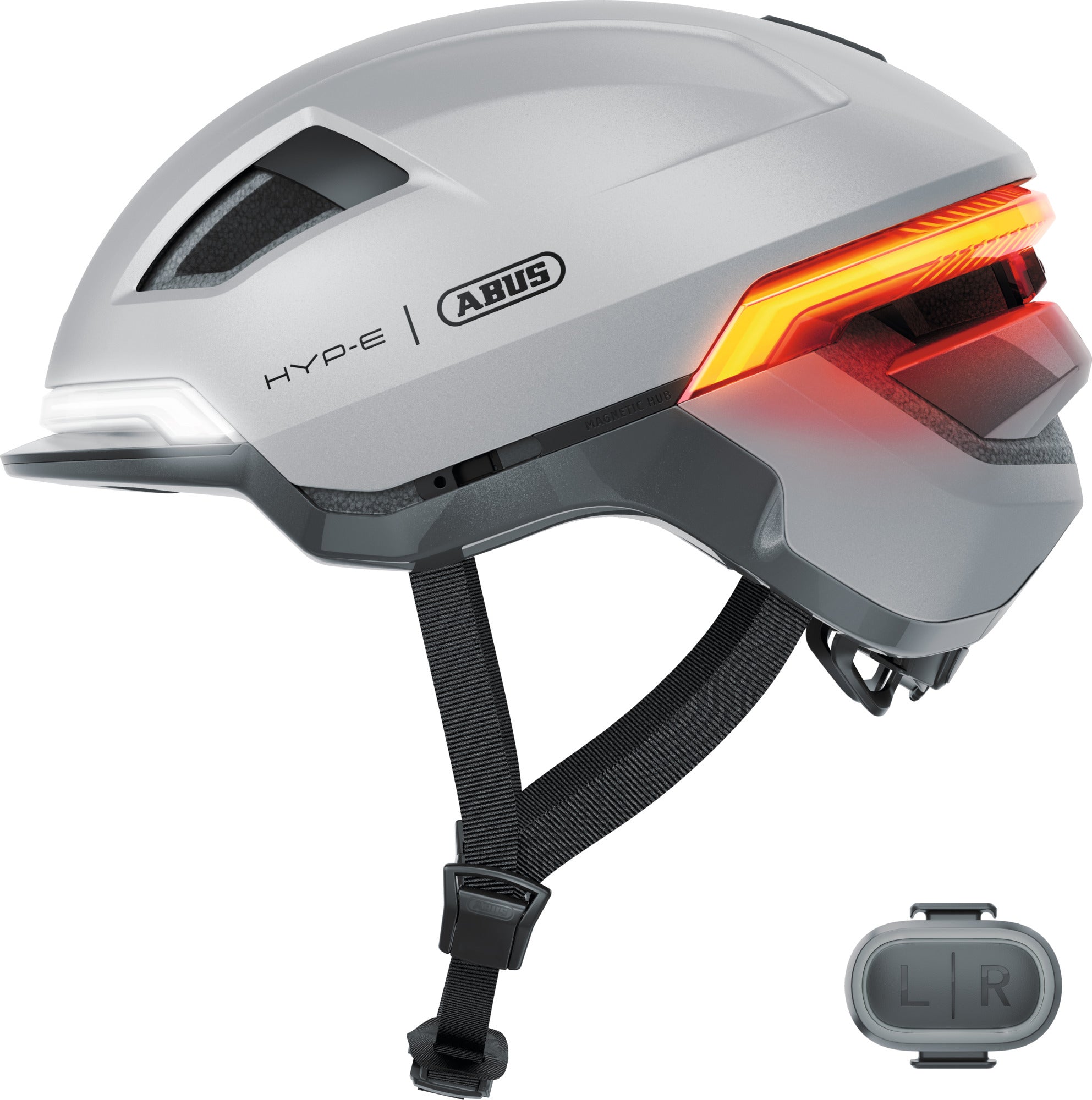 ABUS HYP-E Urban Commuting Helmet in Gleam Silver (Pre-Order - Due Summer '25)