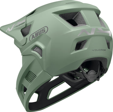 ABUS YouDrop FF Kids Full Face MTB Helmet in Mist Green (48-55cm)