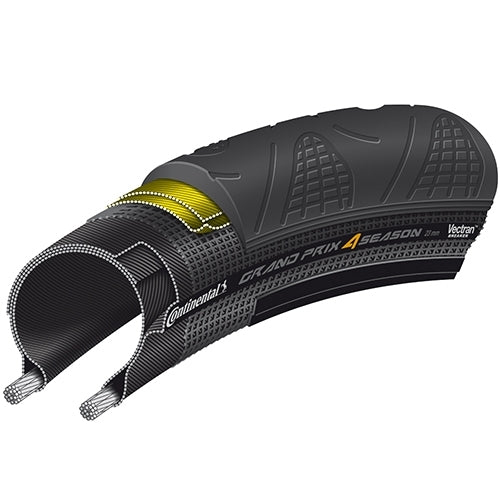 Continental Grand Prix 4-Season Folding Duraskin Tyre BLACK EDITION