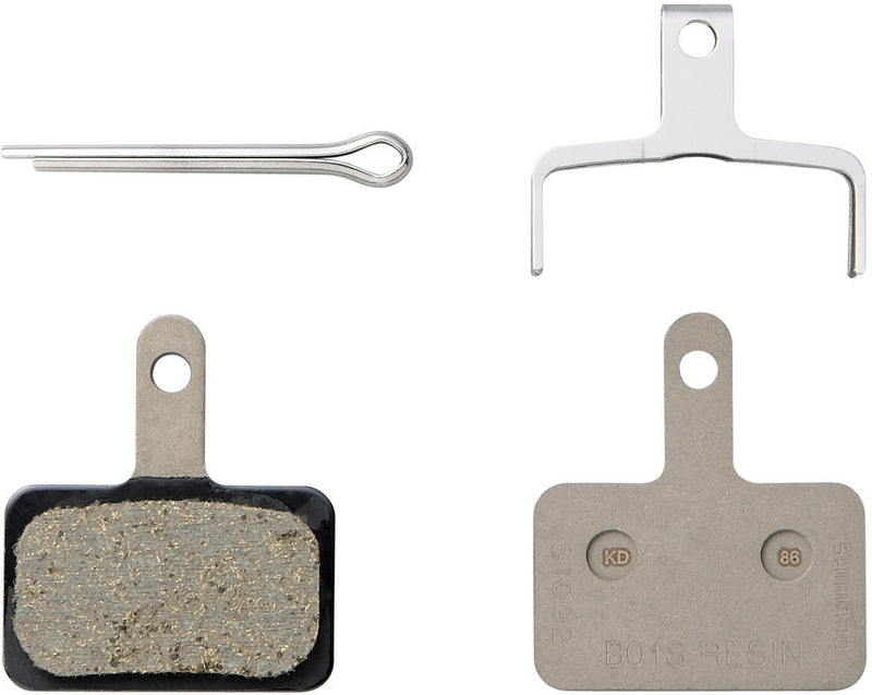 Shimano B03S disc brake pads and spring, steel backed, resin