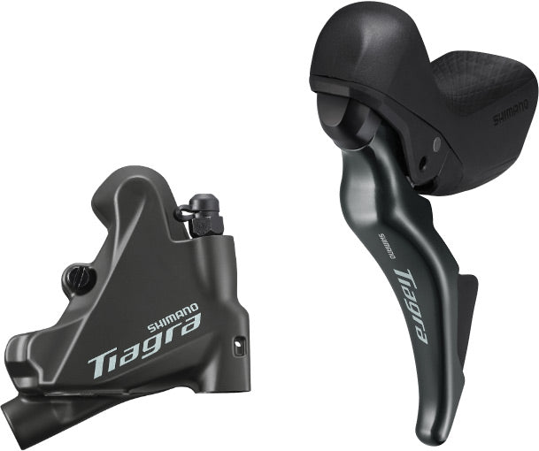 Shimano ST-4725 Tiagra short reach lever STI bled with BR-4770 flat mount calliper